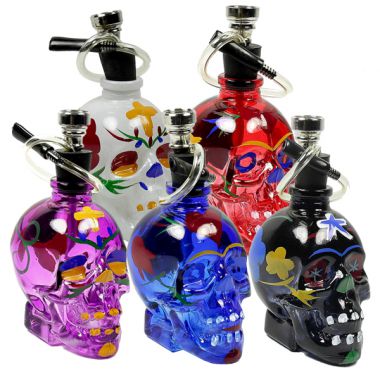 Coloured Glass Skull Waterpipe