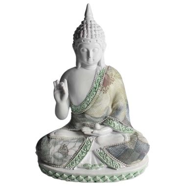 Thai Buddha White Floral Wisdom