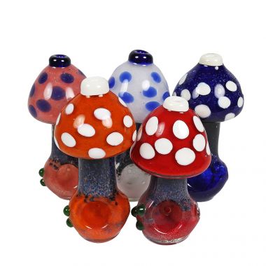 Coloured Glass Mushroom Pipe