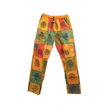 Patchwork Orange Combat Trousers - XL