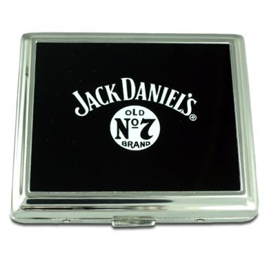 Jack Daniels Cigarette Case - Black & Chrome