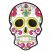 Rubber Skull Magnet - White & Yellow