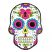 Rubber Skull Magnet - White & Blue