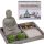 Buddha Deco Set with Cement Figure and Plate