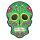 Rubber Skull Magnet - Green