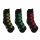 Black Cotton Rich Leaf Design Rasta Socks (3 Pack)