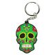 Rubber Skull Keyring - Green
