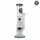 Basil Bush Heavy Duty Double Percolator Glass Bong - Teal Green