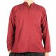 Plain Maroon Cotton Grandad Shirt - XXL
