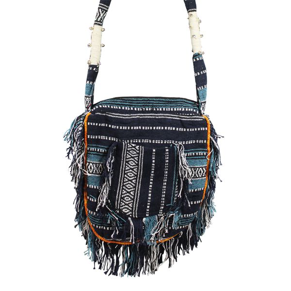 Woven sales tassel bag