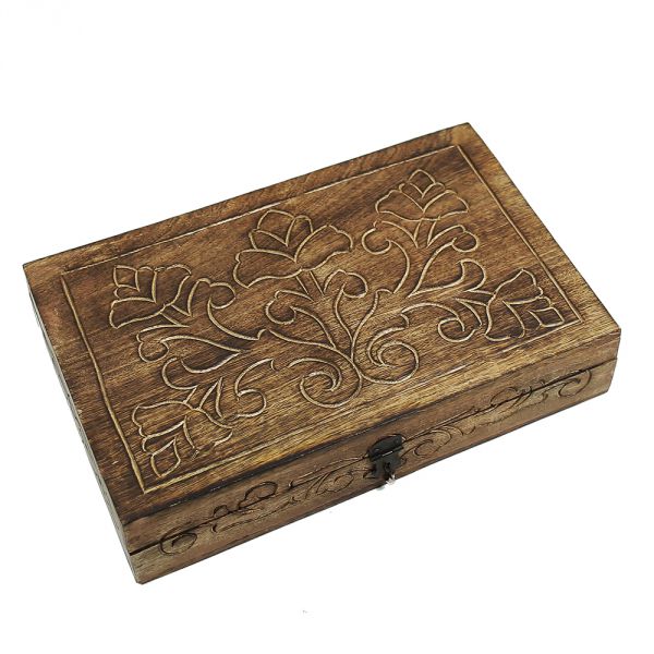 carved wooden box
