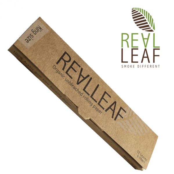 Real Leaf Kingsize Organic Unbleached Rolling Papers + Filter Tips Shiva