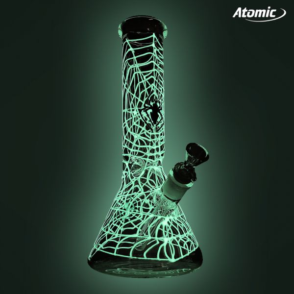 Atomic Glow In The Dark Spider Web Glass Bong Shiva - Glow In The Dark Glass Bongs Atomic Glow In The Dark Spider Web Glass Bong Shiva - Glow In The Dark Glass Bongs