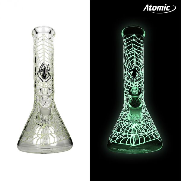 Atomic Glow In The Dark Spider Web Glass Bong Shiva - Glow In The Dark Glass Bongs Atomic Glow In The Dark Spider Web Glass Bong Shiva - Glow In The Dark Glass Bongs