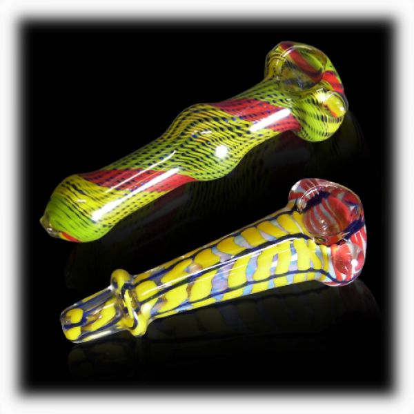 13cm HandBlown Rainbow Glass Pipe Shiva
