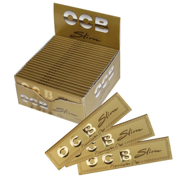 OCB Gold Premium Kingsize Slim Papers : Shiva