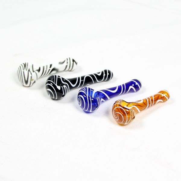 Swirl Patterned Mini Glass Spoon Pipe Shiva