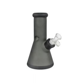 Basil Bush Frosted Glass 20cm Ice Beaker Bong - Black