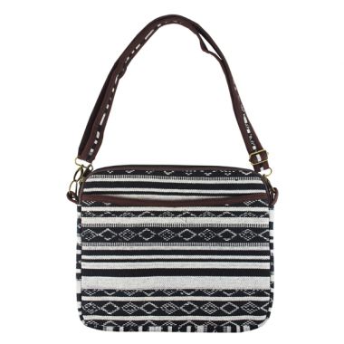 Woven Tablet Bag - Black & White