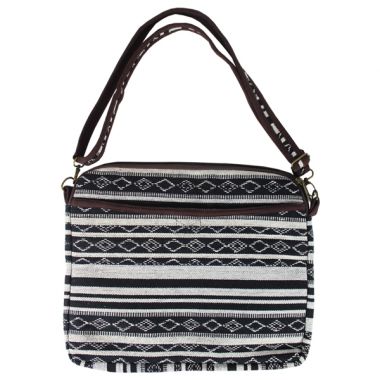 Woven Laptop Bag - Black & White