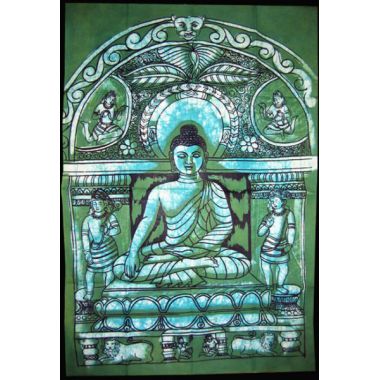 Buddha Bhumisparsa Batik Small - Green