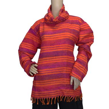Super Soft Roll Neck Jumpers - Neon Orange