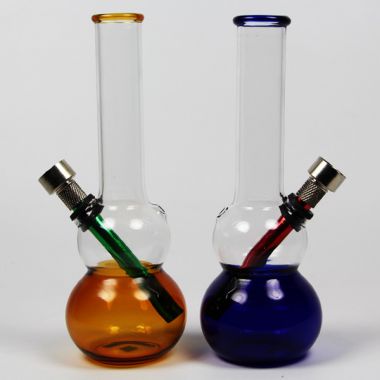 Mini Coloured Glass Double Bubble Bong GRS133
