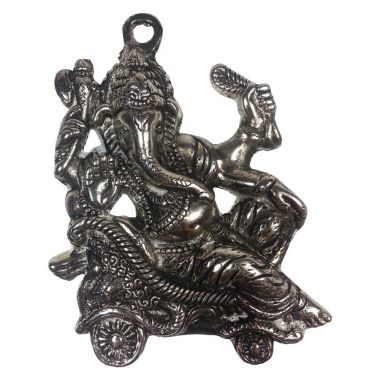 Reclining Metal Ganesha Wall Plaque