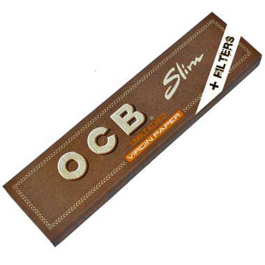 OCB Virgin Unbleached Kingsize Slim Papers & Tips