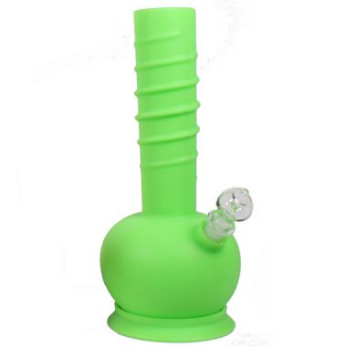 Silicone Round Base Bong - Glow in the Dark Green
