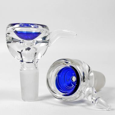 Blue Spiral Glass Bong Bowl