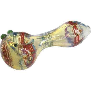 4 Inch Hand-Blown Glass Pipe - Multi Coloured 5397 