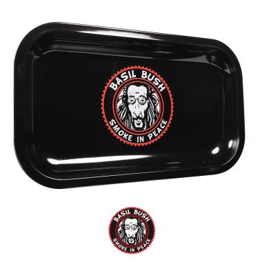 Basil Bush Black Gloss Metal Rolling Tray