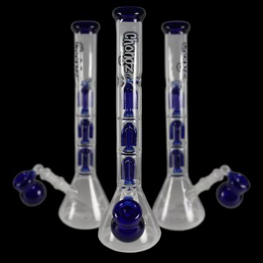 Chongz 'Blue Nasty' Triple Diffuser Glass Bong