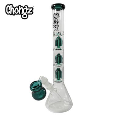 Chongz 'Teal Nasty' Triple Diffuser Glass Bong