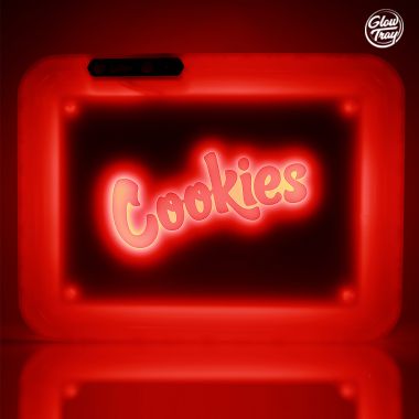 Glow Tray x Cookies (Red) LED Rolling Tray by Glow Tray