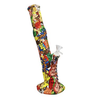 Bounce 'Crazy Print' 36cm Silicone Lean Back Bong - Poke