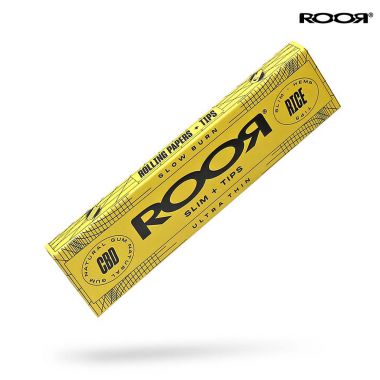 ROOR CBD Gum Rice Rolling Papers - Slim + Tips