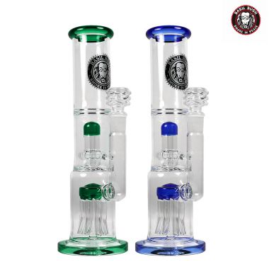 Basil Bush Heavy Duty Double Percolator Glass Bong