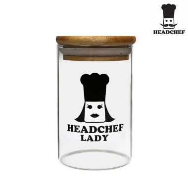 Headchef Lady Glass Jar - Large
