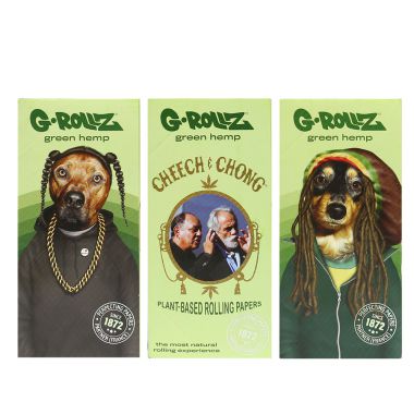 G-Rollz Green Hemp KS Papers + Tips + Tray + Poker