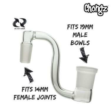 Chongz Glass Curved Adaptor - Male 14.5mm to Female 18.8mm