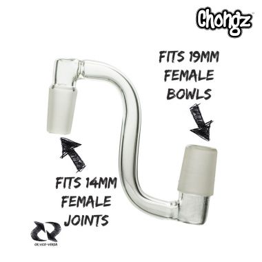 Chongz Glass Curved Adaptor - Male 14.5mm to Male 18.8mm