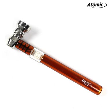 Atomic Volcano Stone Filter Glass Pipe - Amber