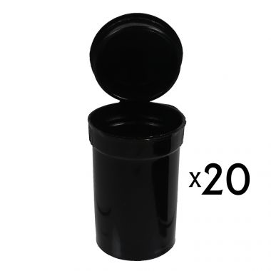 6 Dram Pop Top Vial - Black - 20 x 6 Dram Vial
