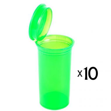 13 Dram Pop Top Vial - Transparent Green - 10 x 13 Dram Vials