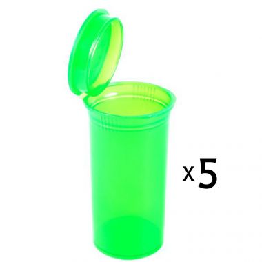 13 Dram Pop Top Vial - Transparent Green - 5 x 13 Dram Vials