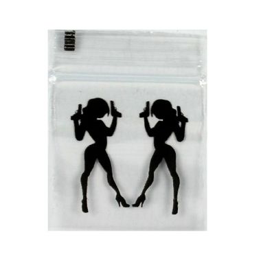 Picture Button Bags - 60mm x 60mm Lady Killer