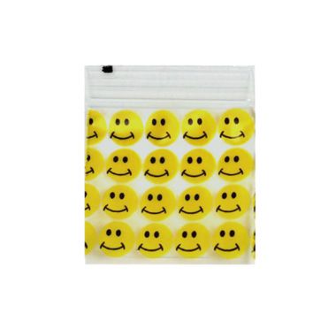Picture Button Bags - 50mm x 50mm Yellow Smiley