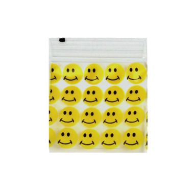 Picture Button Bags - 50mm x 50mm Yellow Smile